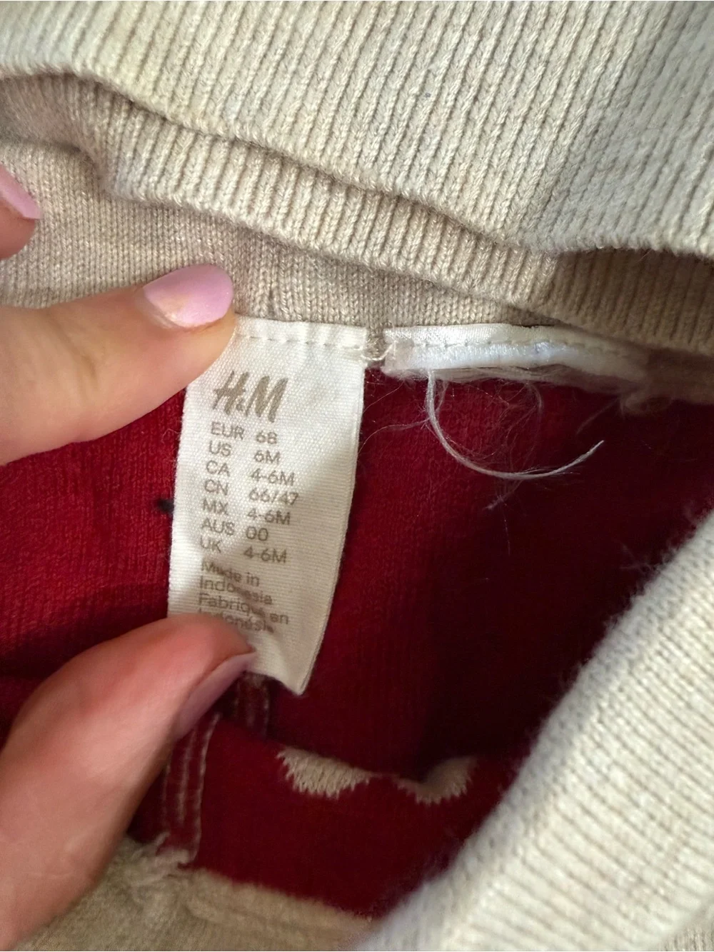 H&M Cream and Red Heart Baby Sweater Set